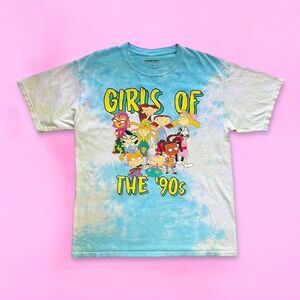 Nickelodeon Girls of the 90s Tie Dye Cartoon Graphic Boyfriend Tee Size Medium